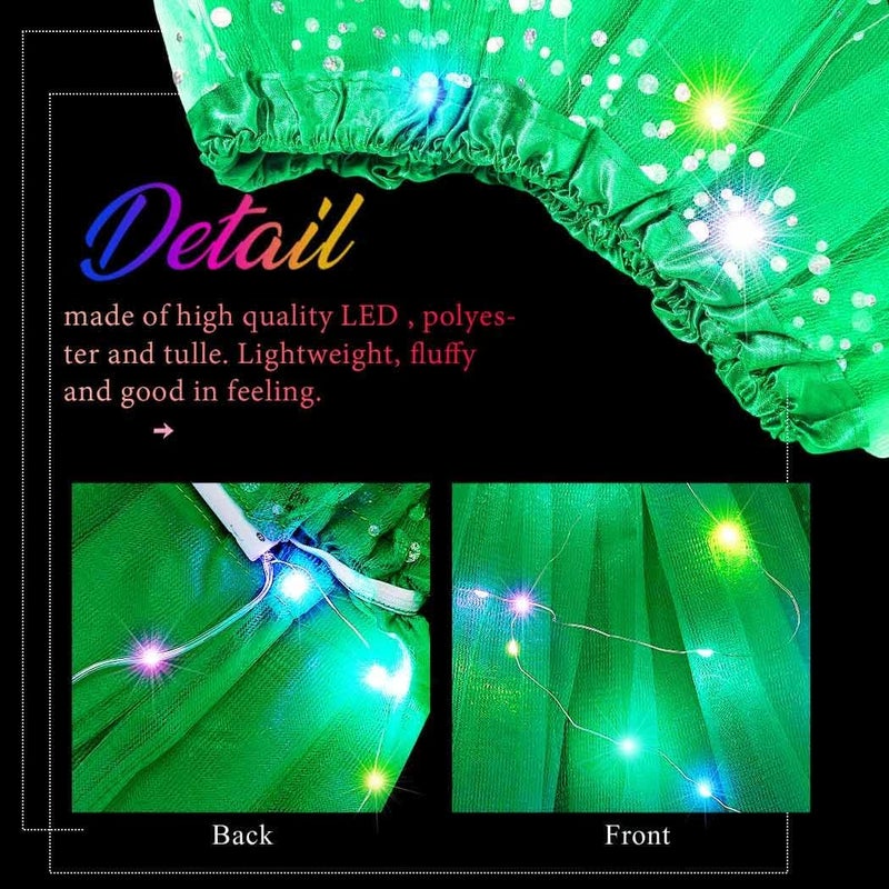 Nicute Light Up Tutu Led Layered Tulle Tutus Skirt for Women - Image 3
